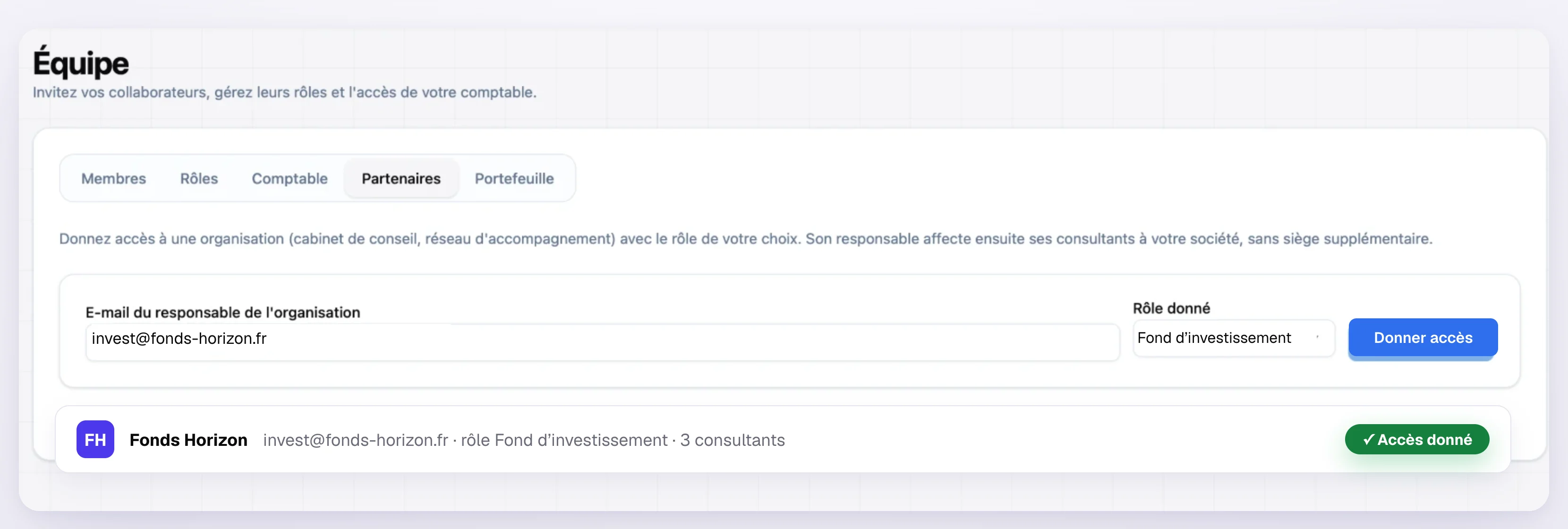 Klark — Équipe › Partenaires : l'entreprise donne accès à Fonds Horizon
